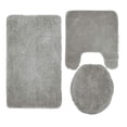 thumbnail image 2 of Mary 3 Piece Bathroom Rug Set, Luxury Soft Plush Shaggy Thick Fluffy Microfiber Bath Mat, Countour Rug, Toilet Seat Lid Cover, Non-slip Rubber Back, Floor Mats Water Absorbent, Grey, 2 of 5
