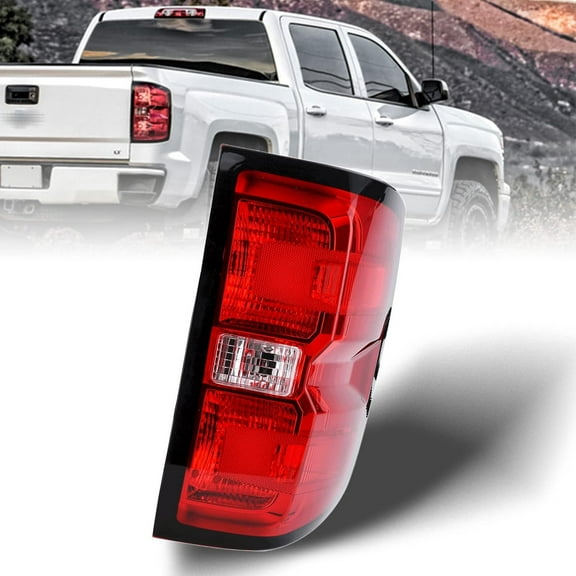 Factory Style Tail Light Assembly Compatible With 2016-2019 Chevrolet Silverado 1500 2500 HD GMC Sierra 3500 HD Right Passenger Side Taillight Brake Lamps with Bulb Halogen Type