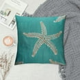 thumbnail image 2 of Qinduosi  Teal Turquoise Starfish Pillow Covers Inch Coastal Beach Nautical Couch Pillow Cases Summer Ocean Aqua Throw Pillows Set of Home Decor for Living Room Bedroom Cushion Outdoor, 2 of 5