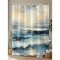 thumbnail image 4 of Abstract Ocean Shower Curtain Set ，Waterproof Fabric Shower Curtains Beach Oil Painting Style Impressionist Shower Curtains for Bathroom,Bathroom Decor 72"x84", 4 of 6