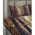 thumbnail image 2 of Ambesonne Landscape Fitted & Top Sheet Set with Shams, Misty Weather Forest, Pale Yellow Dark Orange, 2 of 4
