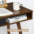 thumbnail image 3 of Mid Century Modern Computer Writing Desk - Small Home Office Vanity Table with Solid Wood Legs & Drawer, 3 of 5