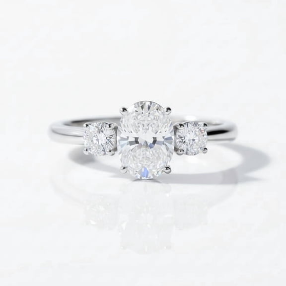 Jewelerix Oval Shape Engagement Ring for Women 10K Yellow Gold Vermeil Three Stone Promise Ring Vintage Moissanite Wedding Bridal Jewelry Ring