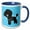 Blue/White, variant on 3drose, Cute Black Poodle Blue Paw Print Background, 11oz Two-tone Black Mug