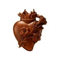 thumbnail image 2 of syligr Sacred Heart of Jesus Wood Carving Solid Wood Decoration Heart Sculpture Religious Home Altar Statue Christian Gift for Wall Shelf Table Decor Catholic Faith Ornament Display, 2 of 6