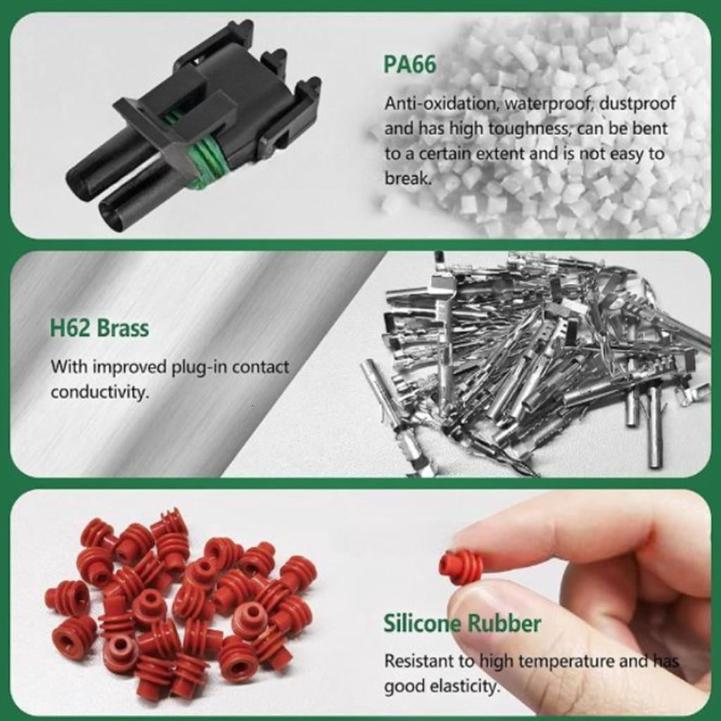 376Pcs Car Electrical Wire Connector Terminals Plug Car Seal Socket Male Female Wiring Cable Socket