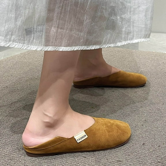 Wowcloth Women's Fashion Casual Work Shoes – Wide Width Flat Round-Toe Slip-On with Soft Sole & Solid Color Design for Versatile Daily Wear
