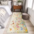 thumbnail image 4 of 2'x6' Rug Runners for Hallways Kitchen, Spring Summer Botanical Non Slip Entryway Beside Floor Carpet Runner, Butterfly Floral Vintage Washable Laundry Room Bedroom Throw Rugs Mat for Family Pet, 4 of 8