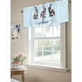 thumbnail image 6 of Blue Easter Curtain Valances for Windows, Spring Rabbit Plaid Flowers Animal Floral Kitchen Valance Window Treatment, Light Filtering Block Curtains for Bathroom/Bedroom/Living Room 42'' x 18'', 6 of 9