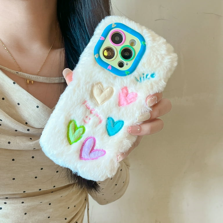 Fluffy Phone Case Compatible for iPhone 16 Pro, Shock-Resistant