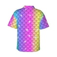 thumbnail image 3 of Goofa Rainbow Scales2 Hawaiian Shirt for Men, Unisex Summer Beach Casual Short Sleeve Button Down Shirts,Aloha Tropical Floral print shirt-Small, 3 of 9