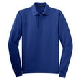 thumbnail image 5 of Yellow Rooster Men's Silk Touch Long Sleeve Polo T-Shirts Royal M, 5 of 6
