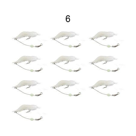 10pcs 9.5cm/6.5g Luminous Bionic Shrimp Soft Lures Baits With Hook Fishing Tools