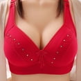 thumbnail image 3 of Gymayou Full Figure Thin Wireless Anti Sag Bra For Women Non Steel Ring Bust Shaper Bra Comfort Lift Support Bra Red C, 3 of 3