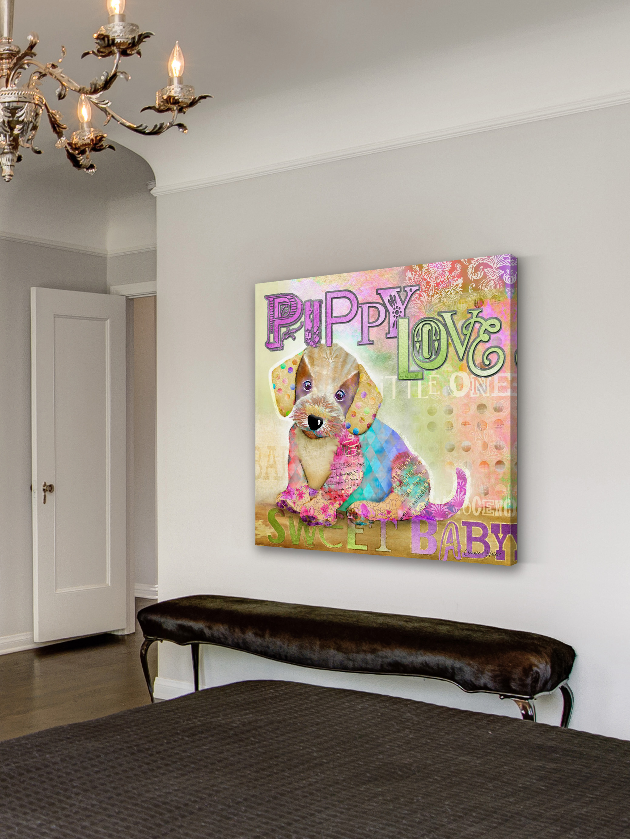 "Puppy Love" Painting Print on Wrapped Canvas