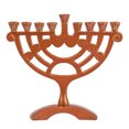 thumbnail image 1 of Ner Mitzvah, 7.5" Standard Size, Colored Geometric Hannukah Candle Menorah - Bronze Color, 1 of 4