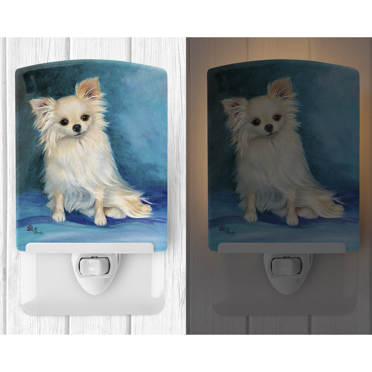 Jazz Chihuahua Long Hair Ceramic Night Light
