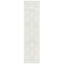 SAFAVIEH Marbella Sharalyn Bordered Runner Rug, Ivory/Blue, 2'3" x 9'