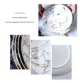 thumbnail image 4 of Coffeezone - Juego de 4 platos de postre de porcelana con diseño de mármol y incrustaciones doradas (oro ligero, 8.0 in), 4 of 5