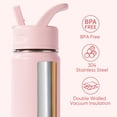 thumbnail image 6 of Daluvenix 12oz Insulated Kids Water Bottle with Straw and Carry Handle, Leak-Proof BPA-Free Stainless Steel Bottle, Pink, 6 of 10