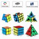 thumbnail image 2 of Juego de cubos de velocidad, paquete de cubo mágico de 2x2 3x3 pirámide pegatina suave rompecabezas cubo juguete para niños, paquete de 3, 2 of 3