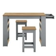thumbnail image 4 of Galley3-Piece Kitchen Island and Stool Set in Oak Gray, 4 of 13