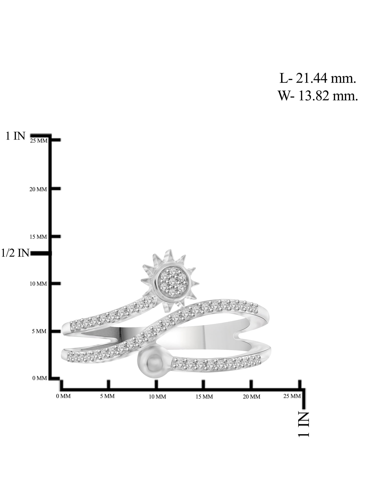 JewelersClub Stackable Diamond Rings for Women – 1/4 Carat White Diamond Ring Jewelry– 0.925 Sterling Silver Stackable Bands for Women –– Stackable Ring Set by JewelersClub