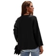 thumbnail image 3 of Women's Waffle Knit Ruched Bat Wing Long Sleeve Draw String Tunic Top, 3 of 6