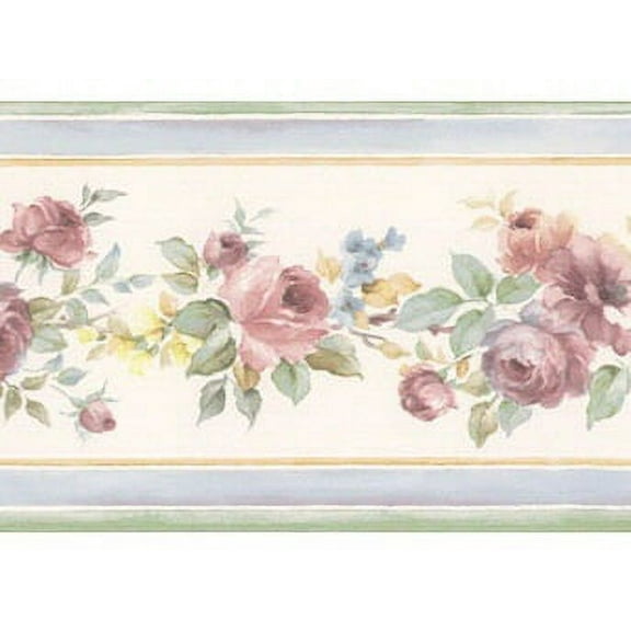 879396 Narrow Floral Wallpaper Border PF79500