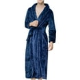 thumbnail image 2 of JGTDBPO Robes For Men Classic Unisex Premium Cotton Warm Thick And Fleece Night Gown Plush Long Terry Clothes Household Sashes Loungewear Clothes Flannel Warmth Beibei Fleece Bathrobe Long Pajamas, 2 of 2