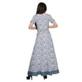 thumbnail image 4 of Moomaya Printed Cold Shoulder Cotton Crop Top Skirt Set Party Wear Ethnic Set, 4 of 6
