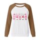 thumbnail image 2 of Gibobby Tops Mujeres Casual Mujer Día de San Valentín Divertido Estampado Mangas raglán Cuello redondo Sin sombrero Casual Sudadera con capucha Top 10 (Marrón, XXL), 2 of 5