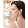 thumbnail image 4 of VEEDOFA Gold Hoop Earrings for Women, Lightweight 14K Gold Plated Hoops, 20/30/40mm, 4 of 8
