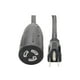 Eaton Tripp Lite Series NEMA Heavy-Duty Power Extension Cable, L5-15R to NEMA 5-15P - 15A, 120V, 14 AWG, 1 ft. (0.31 M), Black - Câble d'Alimentation - NEMA 5-15 (M) vers NEMA L5-15 (F) - AC 110 V - 1 ft - Moulé - Noir – image 1 sur 5