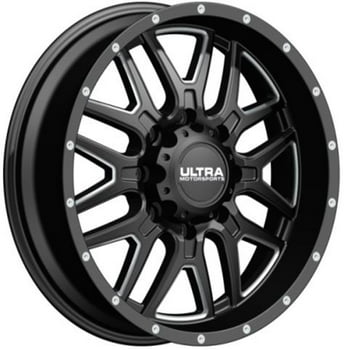 17" Black With Natural Accents Hunter 203 Wheel by Ultra Wheel 203-7983BM+12 Fits 2018 Chevrolet Silverado 1500