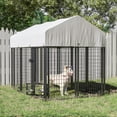 thumbnail image 2 of Waleaf 6x4x4 FT Outdoor Dog Kennel for Large Dogs,Large Dog Kennel with Rotating Bowls for outdoor,Pet Dog Run Enclosures for Dog Crate with Waterproof UV-Resistant Cover and Secure Lock, 2 of 7