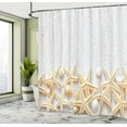 thumbnail image 5 of Ambesonne White Shower Curtain, Sea Shells on Timber, 69"Wx75"L, Pearl Ivory, 5 of 5