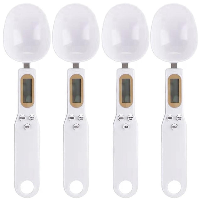 Cuchara de Medición SpoonProWhite 4Pzas Rango 0.5 a 500g LED Blanco 1xCR2032 (No incluidas). VentDepot MXONW-004
