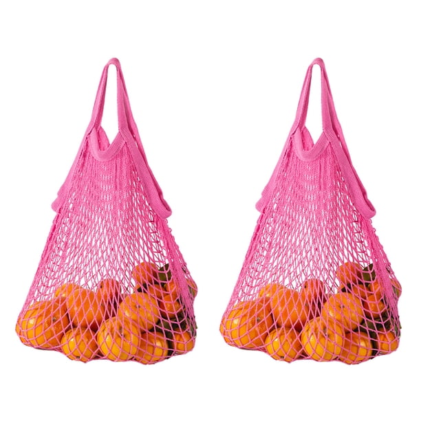 Bolsa de hilo de algodón, bolsa de frutas y verduras, bolsa de malla portátil sencilla para compras
