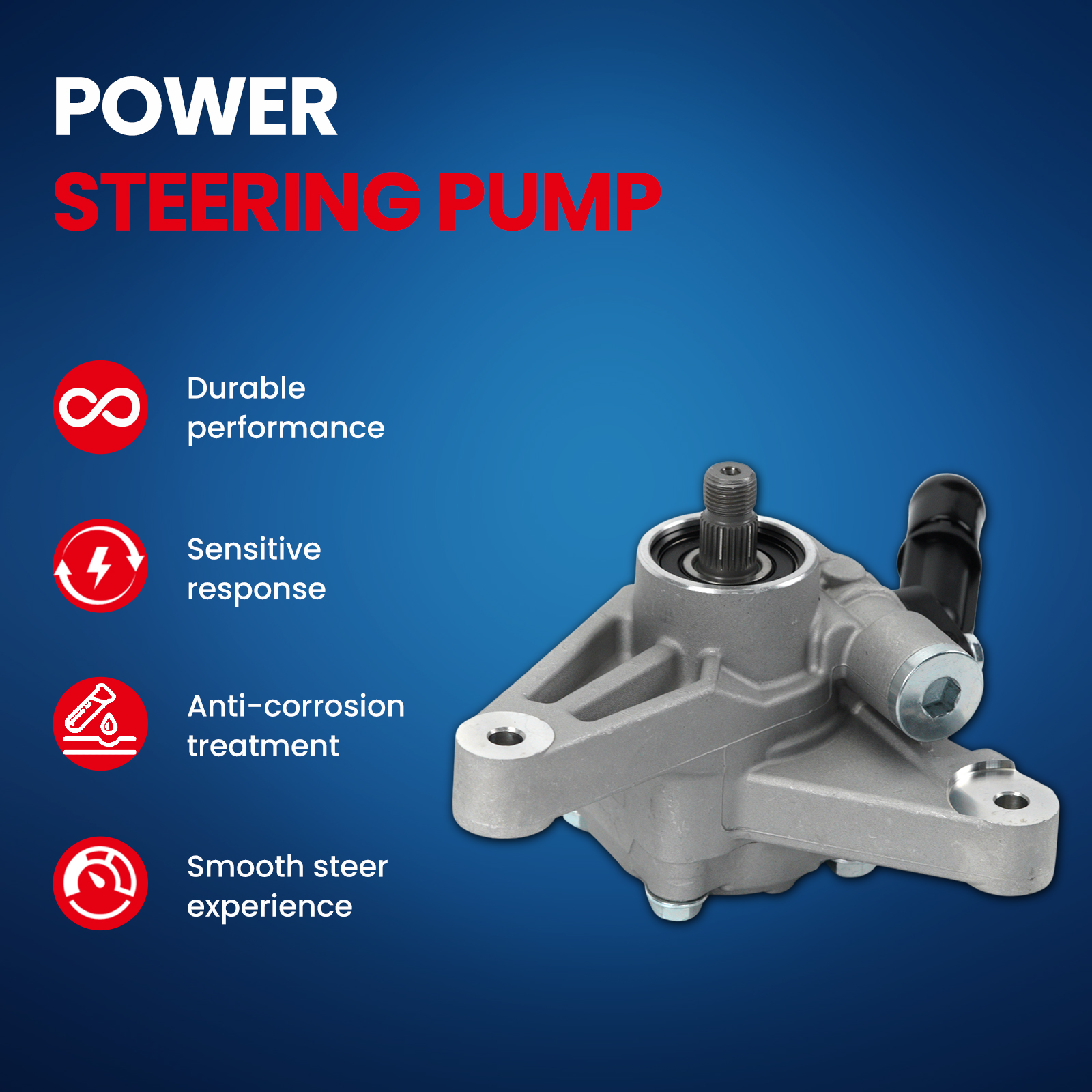 MOCA AUTOPARTS Power Steering Pump Fit for 2008-2012 Honda Accord 3.5L & 2009-2011 Honda Pilot 3.5L & 2010-2011 Honda Accord Crosstour 3.5L