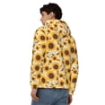 thumbnail image 4 of Honeii Brown Leaf Pattern Sunflower Print Hoodies for Men, Pullover & Full Zip, Breathable Zip up Hoodie, Sweatshirt-3X-Large, 4 of 5