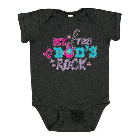 

Inktastic My Two Dads Rock with Guitar Gift Baby Girl Bodysuit