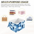 thumbnail image 6 of Yayeee Collapsible Cube Storage Bin with Lid Fabric Closet Decorative Basket with Handles, Blue Pattern, 6 of 7