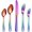 Multicolor, variant on odorsTT 30 Piece Gold Silverware Set, Stainless Steel Flatware Set for 6 Novelty Flatware Cutlery Utensil Set Include Knife Fork Spoon Mirror Polished Dishwasher