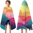 thumbnail image 3 of Colorful Tie Dye Wave Pattern Hooded Bath Towel，60"x35" for Ages 3 To 12 Kids, Quick Dry Lightweight Soft Microfiber Hood Beach Towel Cover Up for Kids, 3 of 7