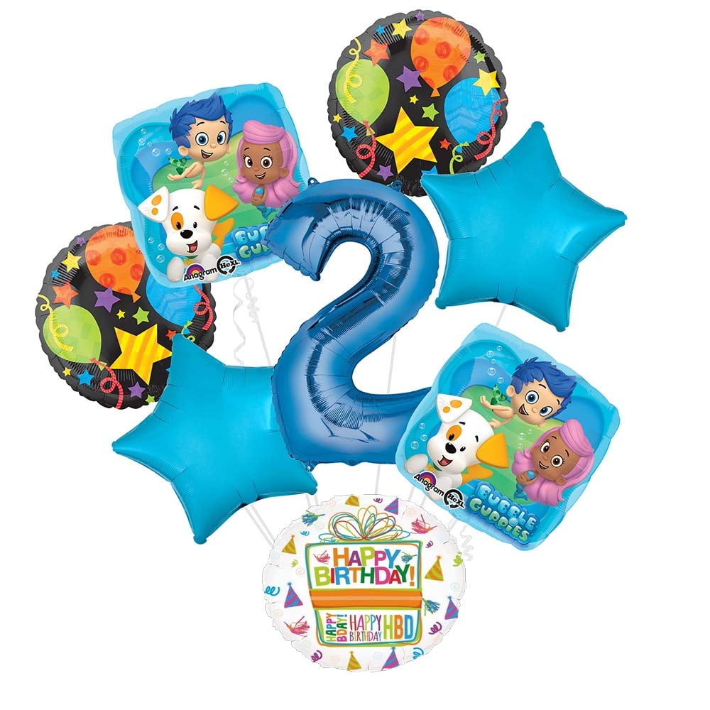 Bubble Guppies 2nd Birthday Party Supplies Balloon Bouquet Decorations