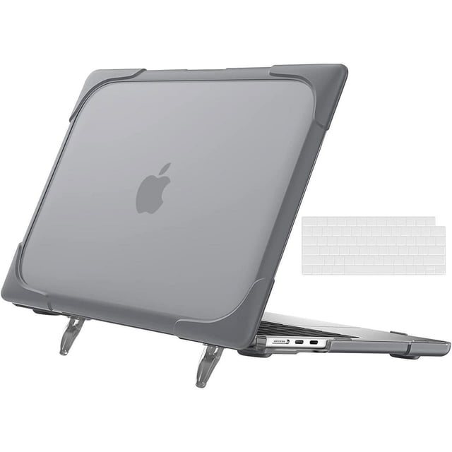 Étui Rigide pour MacBook Air 13,6 Pouces 2022 2023 2024 Release A3113 M3 A2681 M2, Housse de Protection avec Support et Housse de Clavier Transparente