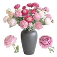 thumbnail image 5 of Peonía flor artificial flocado cabeza loto hogar sala de estar decoración adornos boda decoración flor, 5 of 5