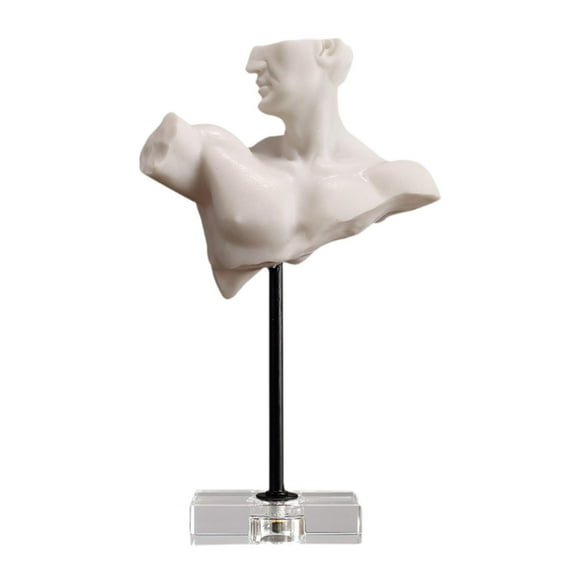 Luzkey Half Body Statue Resin Figurine Artwork Gift for Home Decor Ornament Nordic Sculpture for Indoor Cabinet Housewarming Hallway
