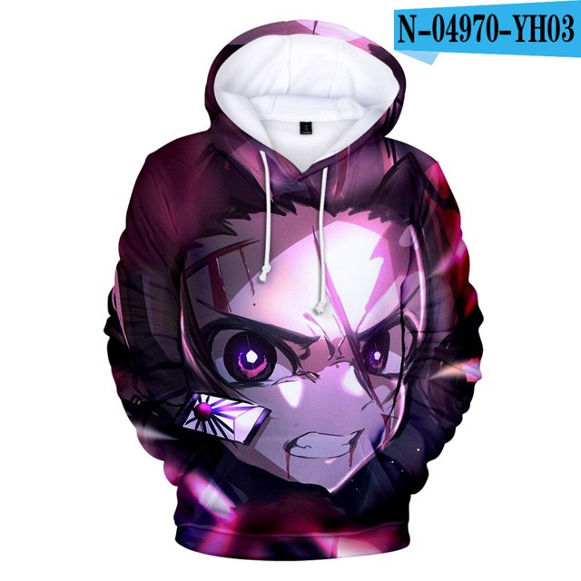 Sudaderas con capucha de Demon Slayer para Halloween, chaqueta informal para niños y adultos, tamaño Kamado Tanjirou Nezuko, jersey de Cosplay Unisex10XXS Deng Xun unisex